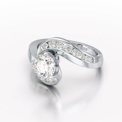 Lab Diamond Twist Design 1.61 CT Engagement Ring - Jama Jewels