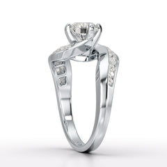 Lab Diamond Twist Design 1.61 CT Engagement Ring - Jama Jewels