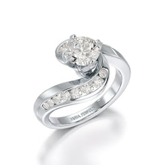 Lab Diamond Twist Design 1.61 CT Engagement Ring - Jama Jewels