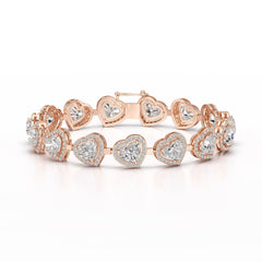 17.4 CT Heart Shaped Lab Diamond Bracelet