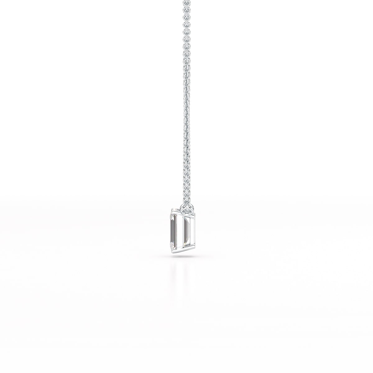 1 CT Emerald Cut Lab Grown Diamond Solitaire Pendant