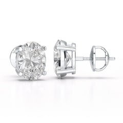 1 CT Oval Pair Solitaire Lab Diamond Stud Earrings