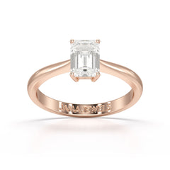 1 CT Emerald Cut Solitaire Lab Diamond Ring