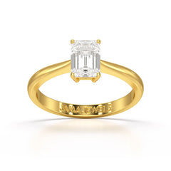 1 CT Emerald Cut Solitaire Lab Diamond Ring