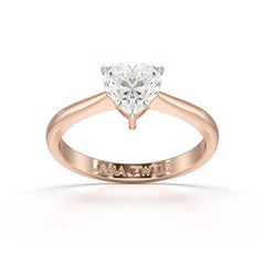 1 CT Heart Shaped Solitaire Lab Diamond Ring
