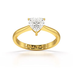 1 CT Heart Shaped Solitaire Lab Diamond Ring