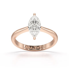 1 CT Marquise Cut Lab Diamond Solitaire Ring