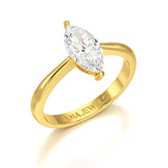1 CT Marquise Cut Lab Diamond Solitaire Ring