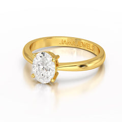 1 CT Oval Cut Solitaire Lab Diamond Ring