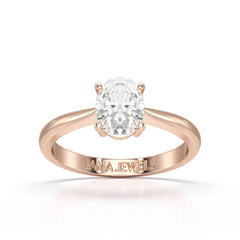 1 CT Oval Cut Solitaire Lab Diamond Ring