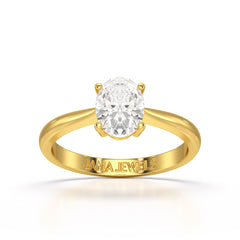 1 CT Oval Cut Solitaire Lab Diamond Ring