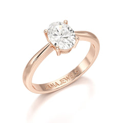 1 CT Oval Cut Solitaire Lab Diamond Ring