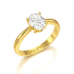 1 CT Oval Cut Solitaire Lab Diamond Ring