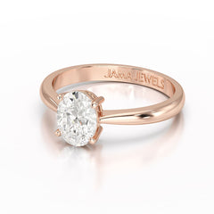 1 CT Oval Cut Solitaire Lab Diamond Ring