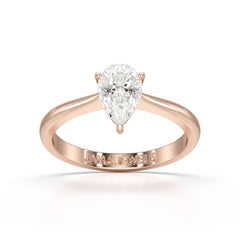 1 CT Solitaire Pear Shape Lab Diamond Ring