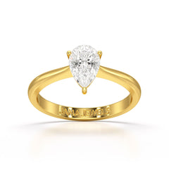 1 CT Solitaire Pear Shape Lab Diamond Ring