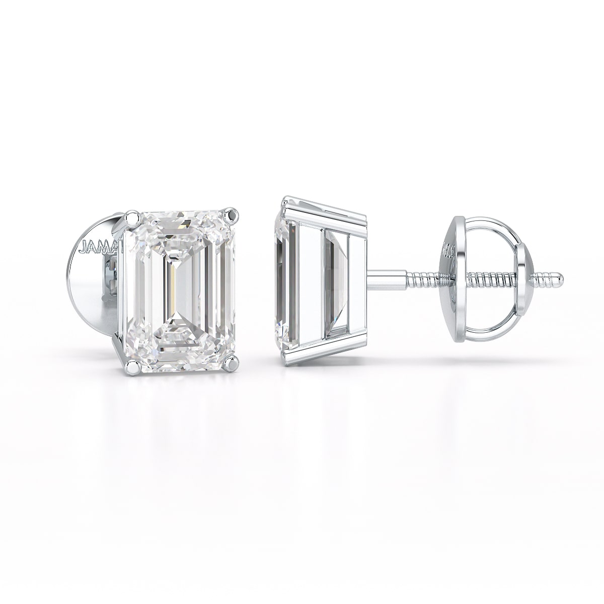 1 Ct Emerald Pair Solitaire Lab Diamond Earrings