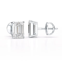 1 Ct Emerald Pair Solitaire Lab Diamond Earrings