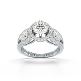 2.09 CT Round Cut Halo Lab Diamond Engagement Ring