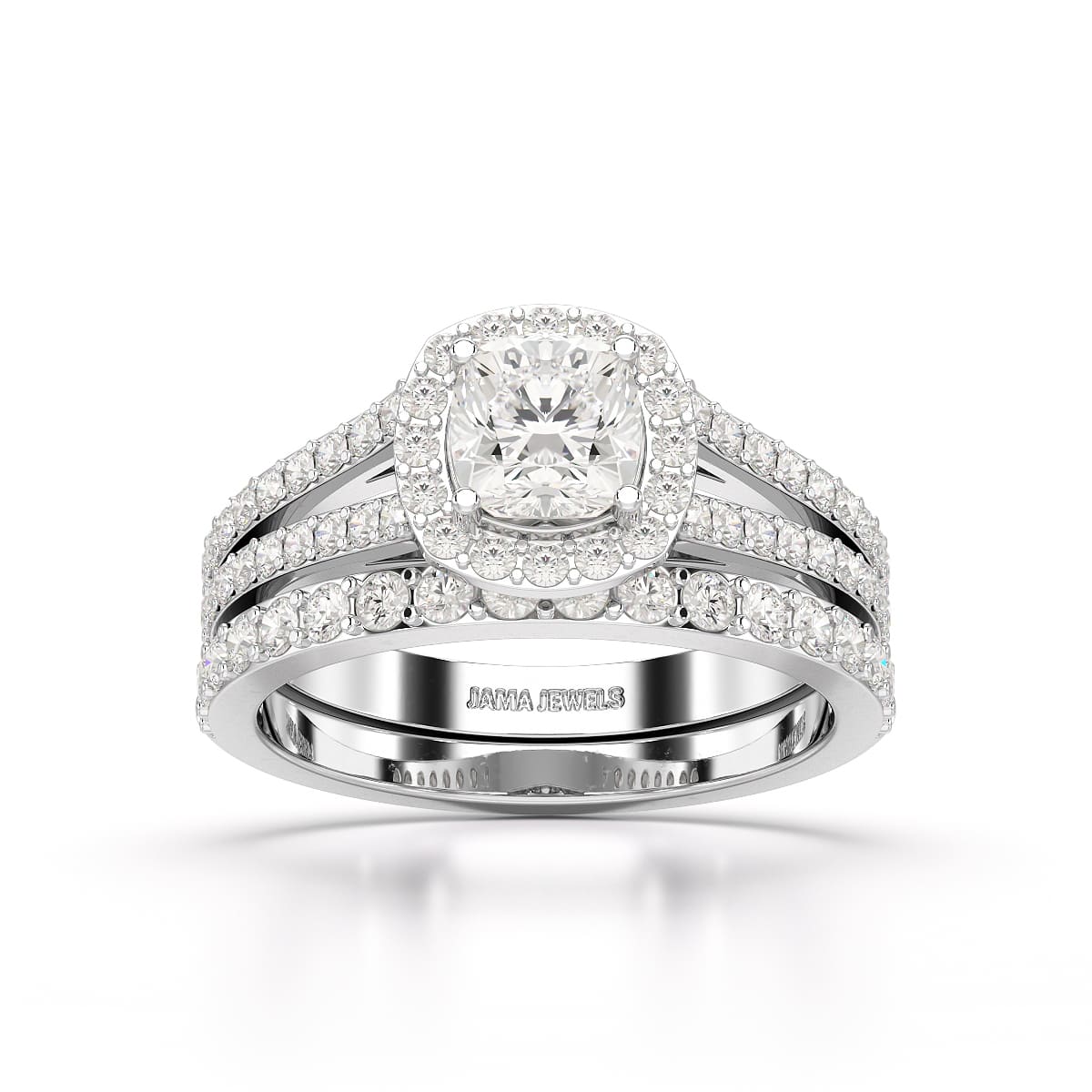 2.12 CT Cushion Cut Halo Lab Diamond Ring