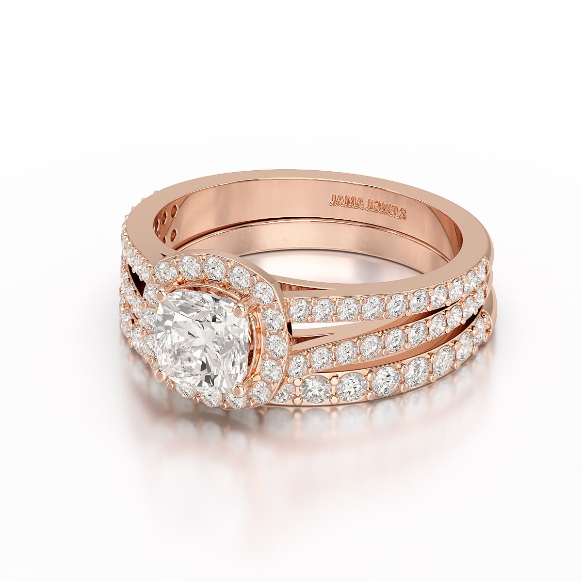 2.12 CT Cushion Cut Halo Lab Diamond Ring