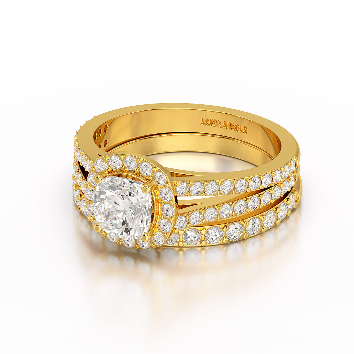 2.12 CT Cushion Cut Halo Lab Diamond Ring