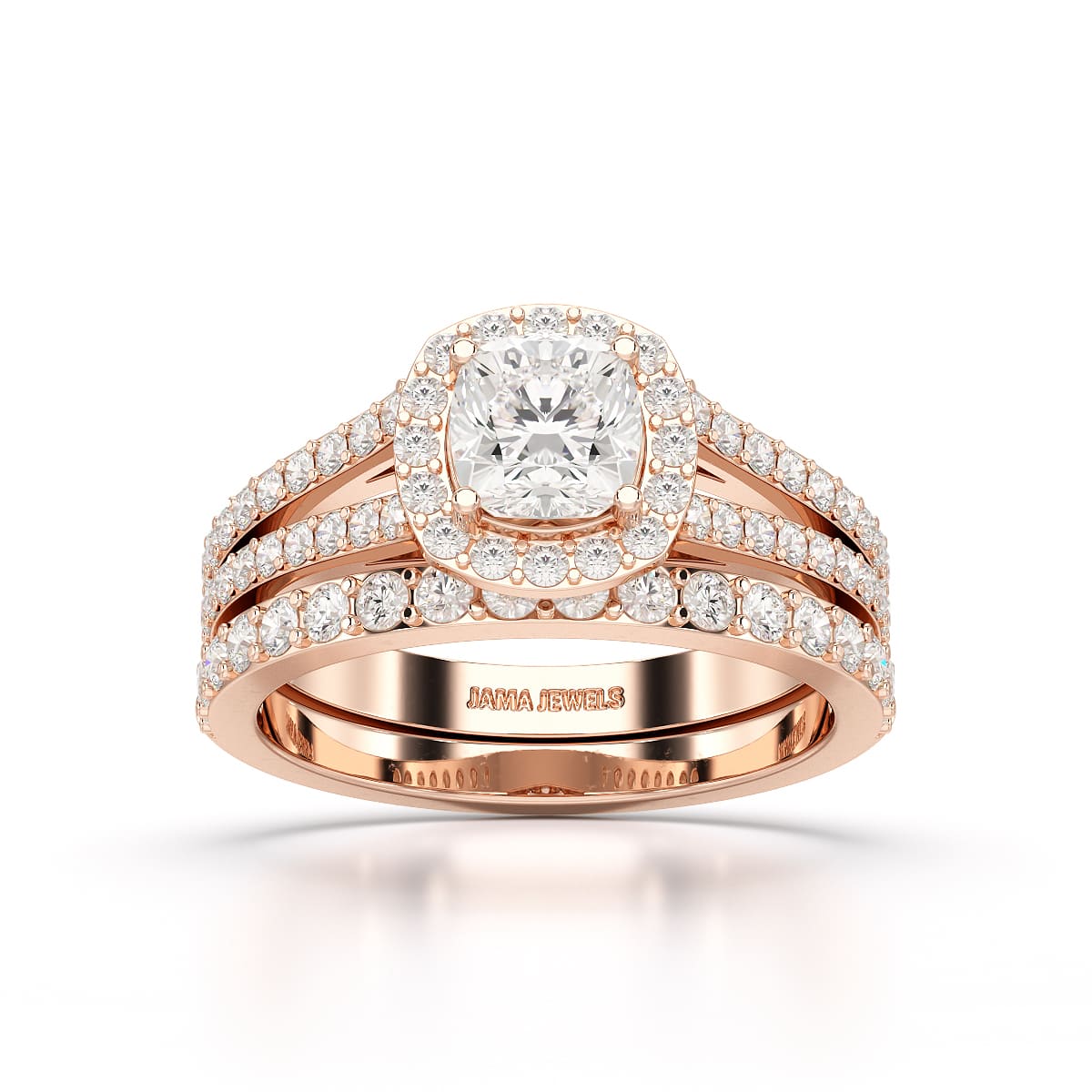 2.12 CT Cushion Cut Halo Lab Diamond Ring