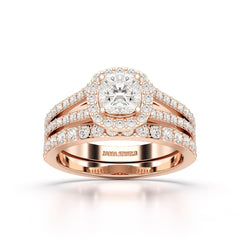 2.12 CT Cushion Cut Halo Lab Diamond Ring