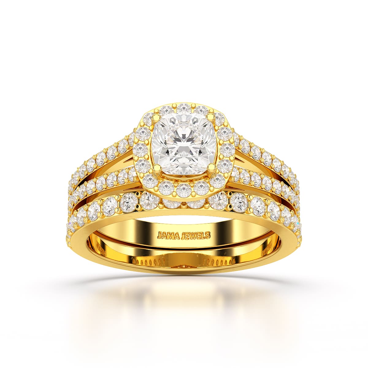2.12 CT Cushion Cut Halo Lab Diamond Ring