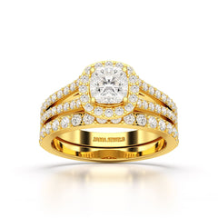 2.12 CT Cushion Cut Halo Lab Diamond Ring