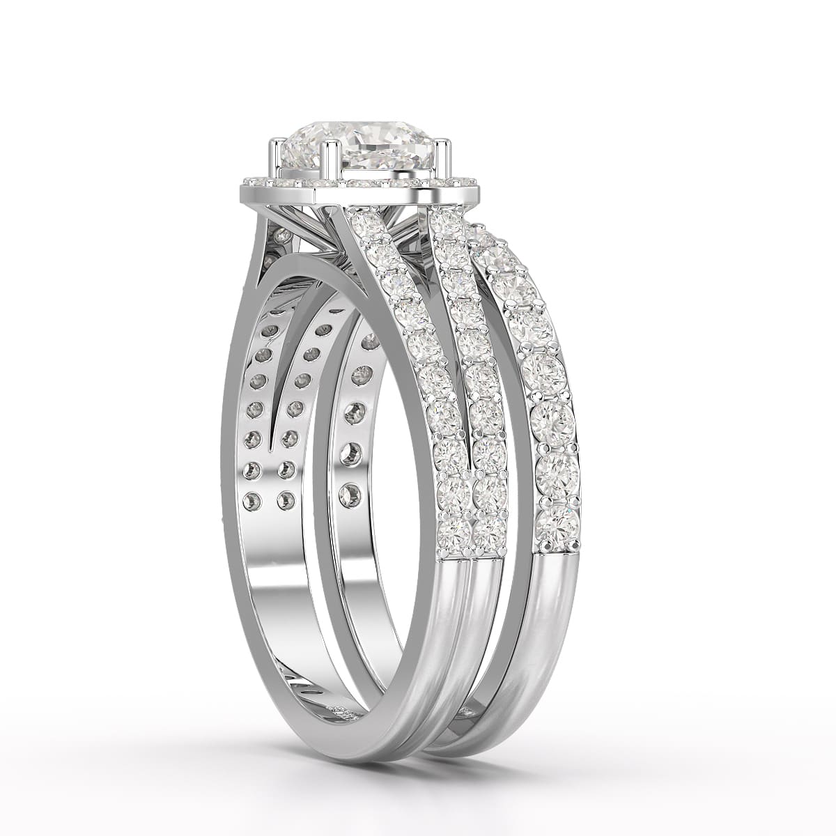 2.12 CT Cushion Cut Halo Lab Diamond Ring