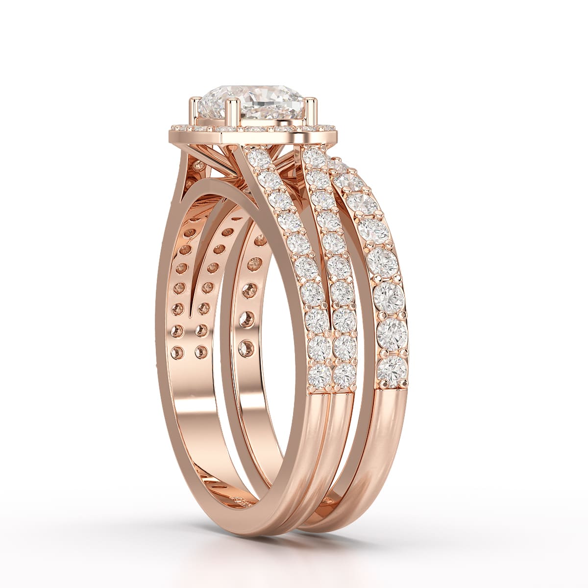 2.12 CT Cushion Cut Halo Lab Diamond Ring