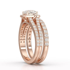 2.12 CT Cushion Cut Halo Lab Diamond Ring