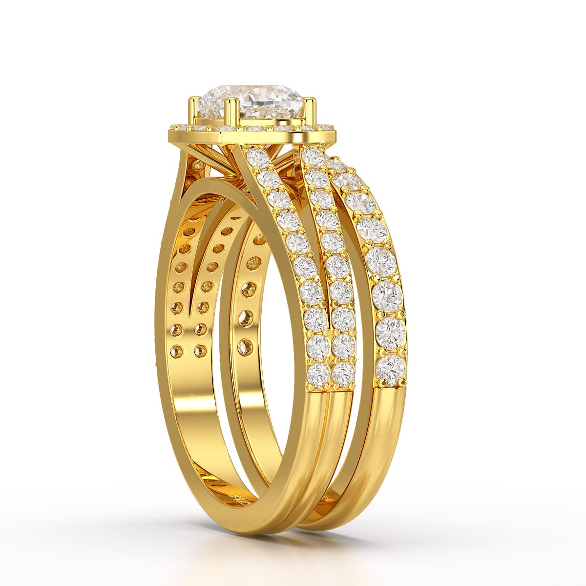 2.12 CT Cushion Cut Halo Lab Diamond Ring