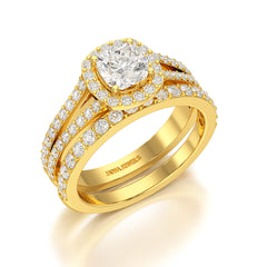 2.12 CT Cushion Cut Halo Lab Diamond Ring