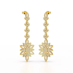 2.15 CT Lab Diamond Dangle Wedding Earring