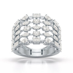 2.16 CT Multi Shape Layered Lab Diamond Ring