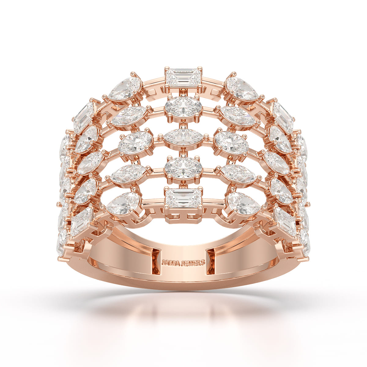 2.16 CT Multi Shape Layered Lab Diamond Ring