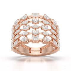 2.16 CT Multi Shape Layered Lab Diamond Ring