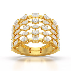 2.16 CT Multi Shape Layered Lab Diamond Ring
