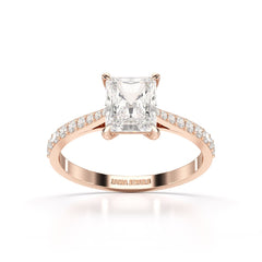 2.28 CT Solitaire Emerald Cut Lab Diamond Ring