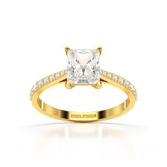 2.28 CT Solitaire Emerald Cut Lab Diamond Ring