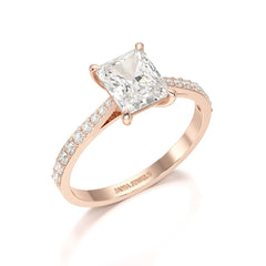 2.28 CT Solitaire Emerald Cut Lab Diamond Ring