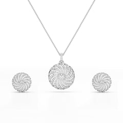 2.33 CT Round Cut Lab Diamond Earring and Pendant Set