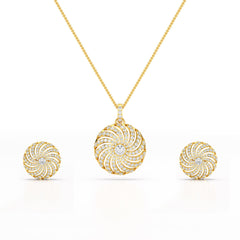2.33 CT Round Cut Lab Diamond Earring and Pendant Set