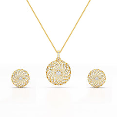 2.33 CT Round Cut Lab Diamond Earring and Pendant Set