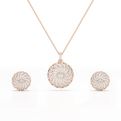 2.33 CT Round Cut Lab Diamond Earring and Pendant Set