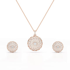 2.33 CT Round Cut Lab Diamond Earring and Pendant Set