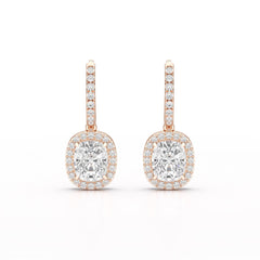 2.34 CT Lab Diamond Dangle Hoop Earrings
