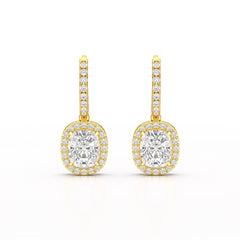 2.34 CT Lab Diamond Dangle Hoop Earrings